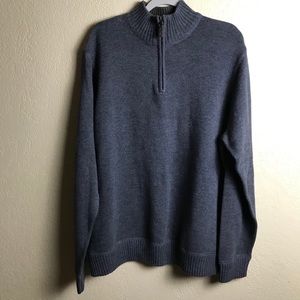 Eddie Bauer 3/4 Zip Sweater Charcoal Gray XXL